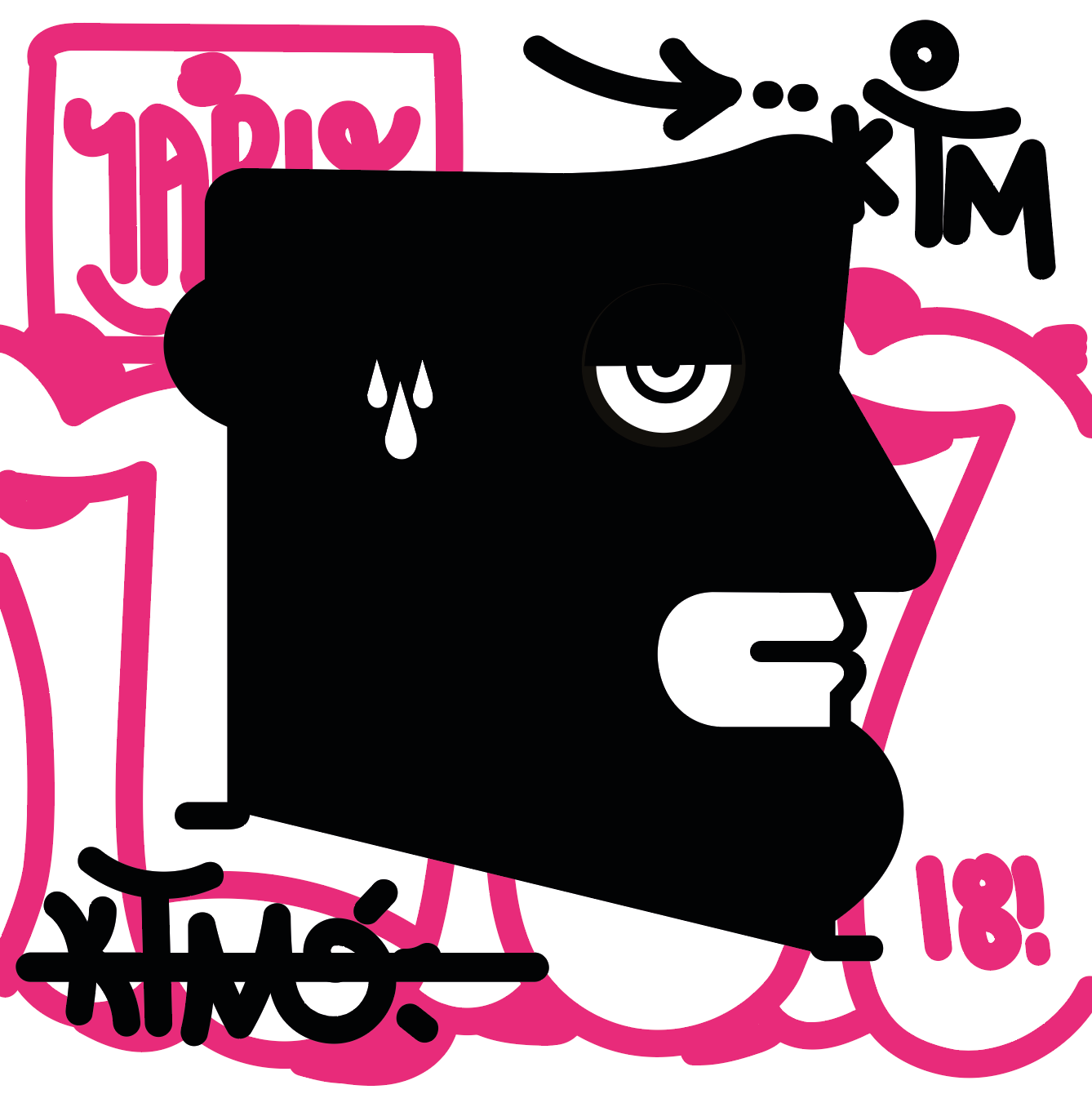 Graffiti is not Street Art (IABO Self-Portrait) - magenta version