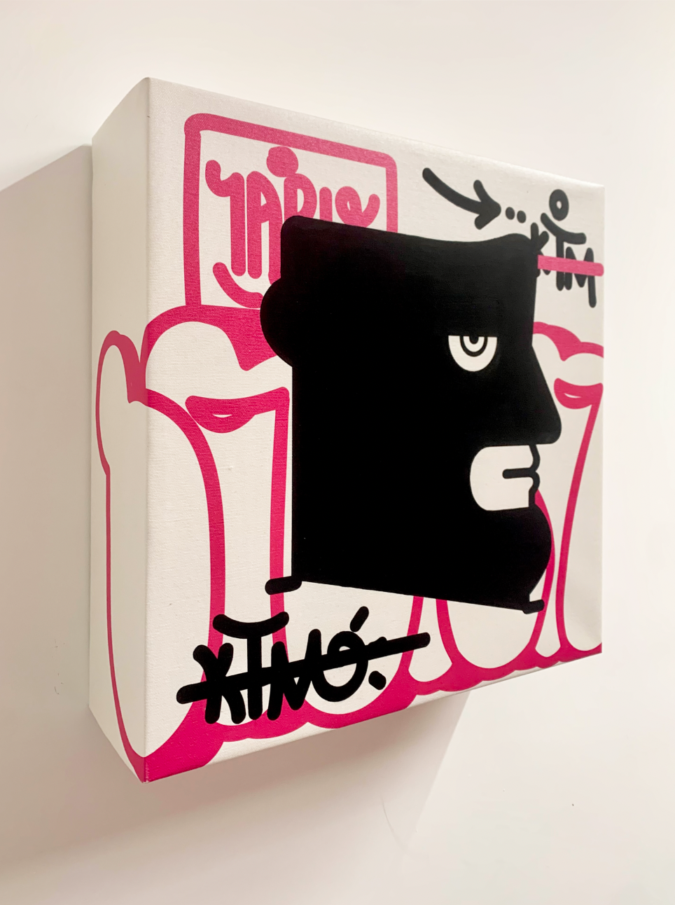 Graffiti is not Street Art (IABO Self-Portrait) - magenta version