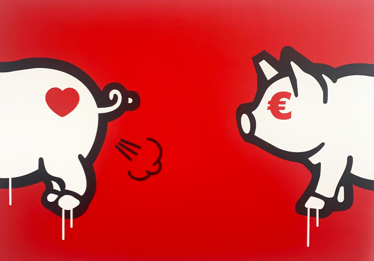 Porca Mis€ria (two pigs) - red version 70x100 cm