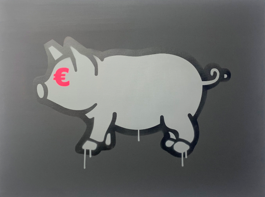 Porca Mis€ria - grey and black version 60x80 cm