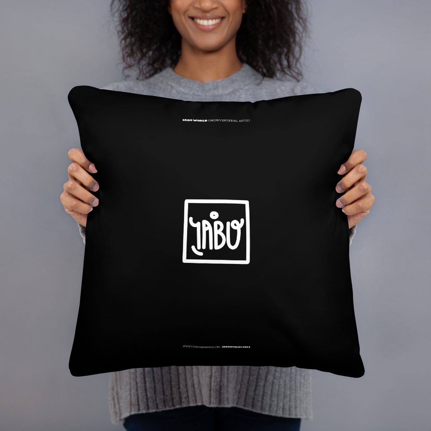 "Untitled" (K. Haring - portrait) Black and white soft pillow