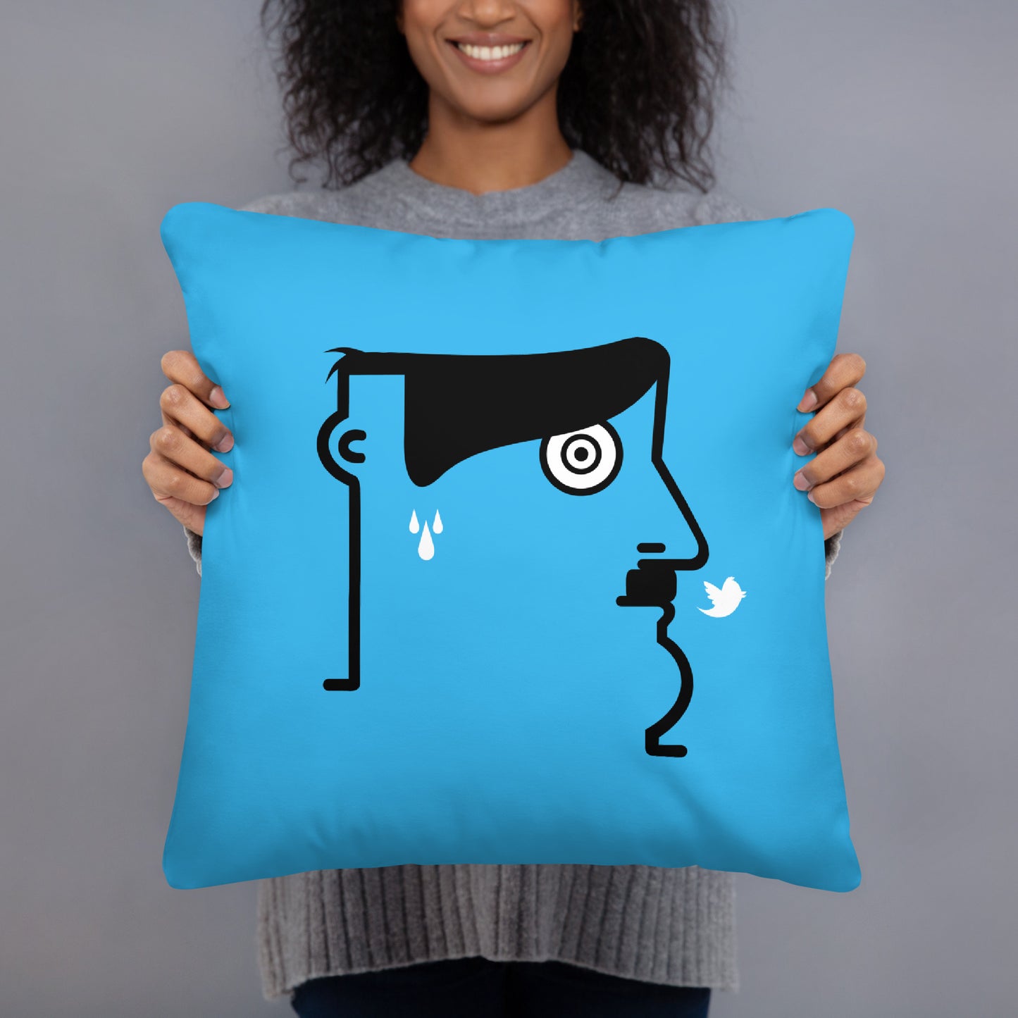 "The dictatorship of social media - Twhitler portrait - pillow