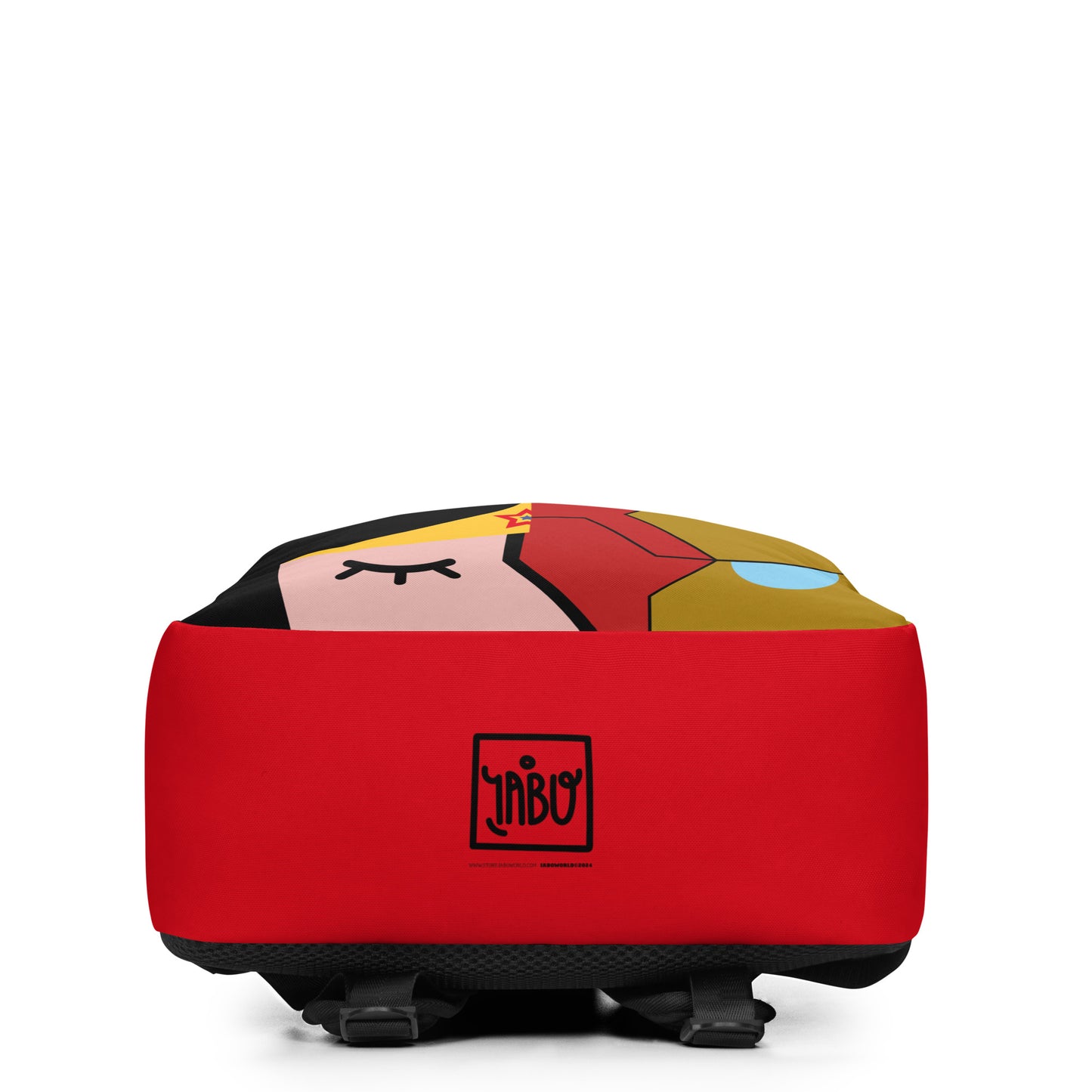 "We are all Superheroes" (Captain America, Spiderman, Flash, Thor, Batman, Wonder Woman, Iron man) Red version Backpack