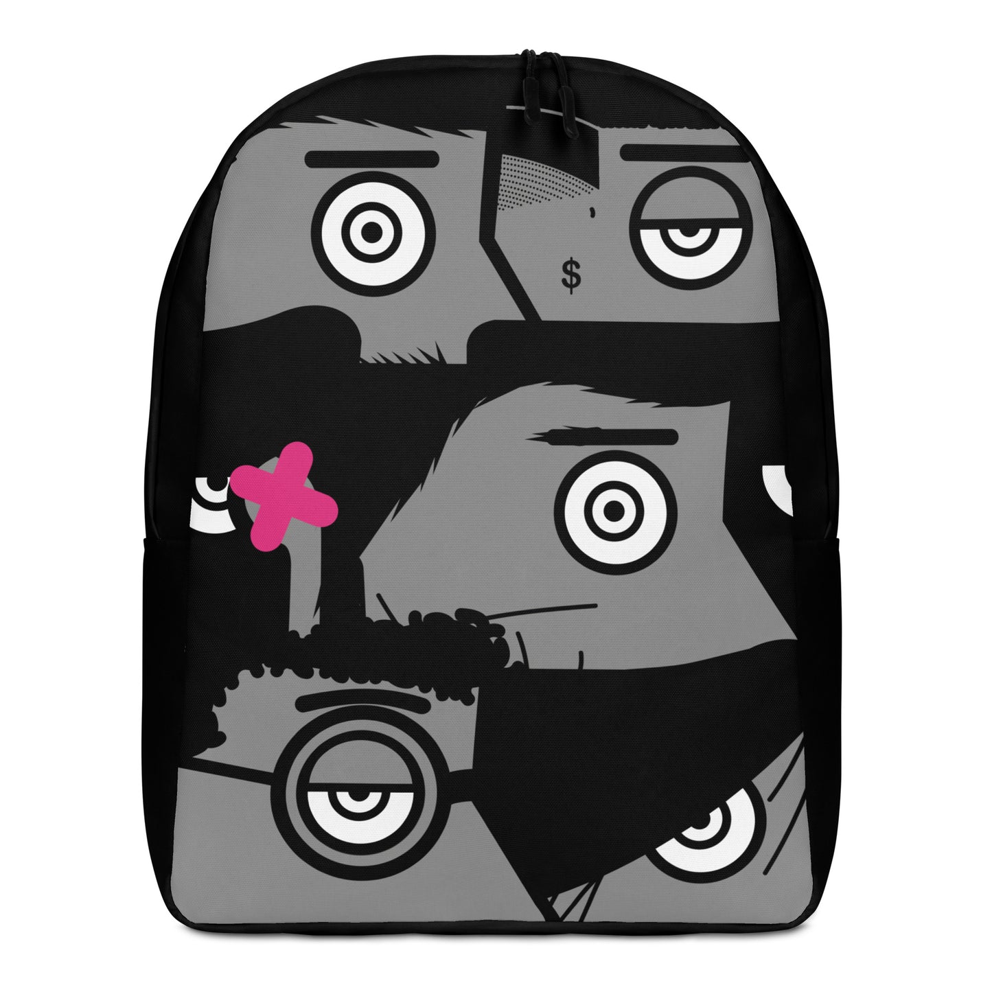 "I want to be an artist" (Hirst, Basquiat, Blek Le Rat, Van Gogh, Banksy, Warhol, Haring - portraits) Black version backpack backpack