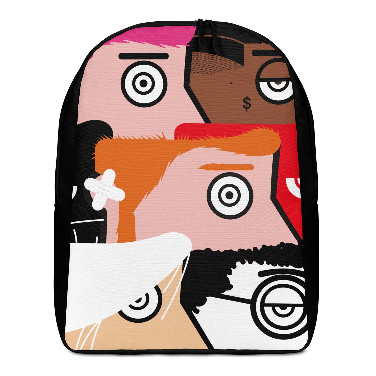 "I want to be an artist" (Hirst, Basquiat, Blek Le Rat, Van Gogh, Banksy, Warhol, Haring - portraits) black version backpack backpack