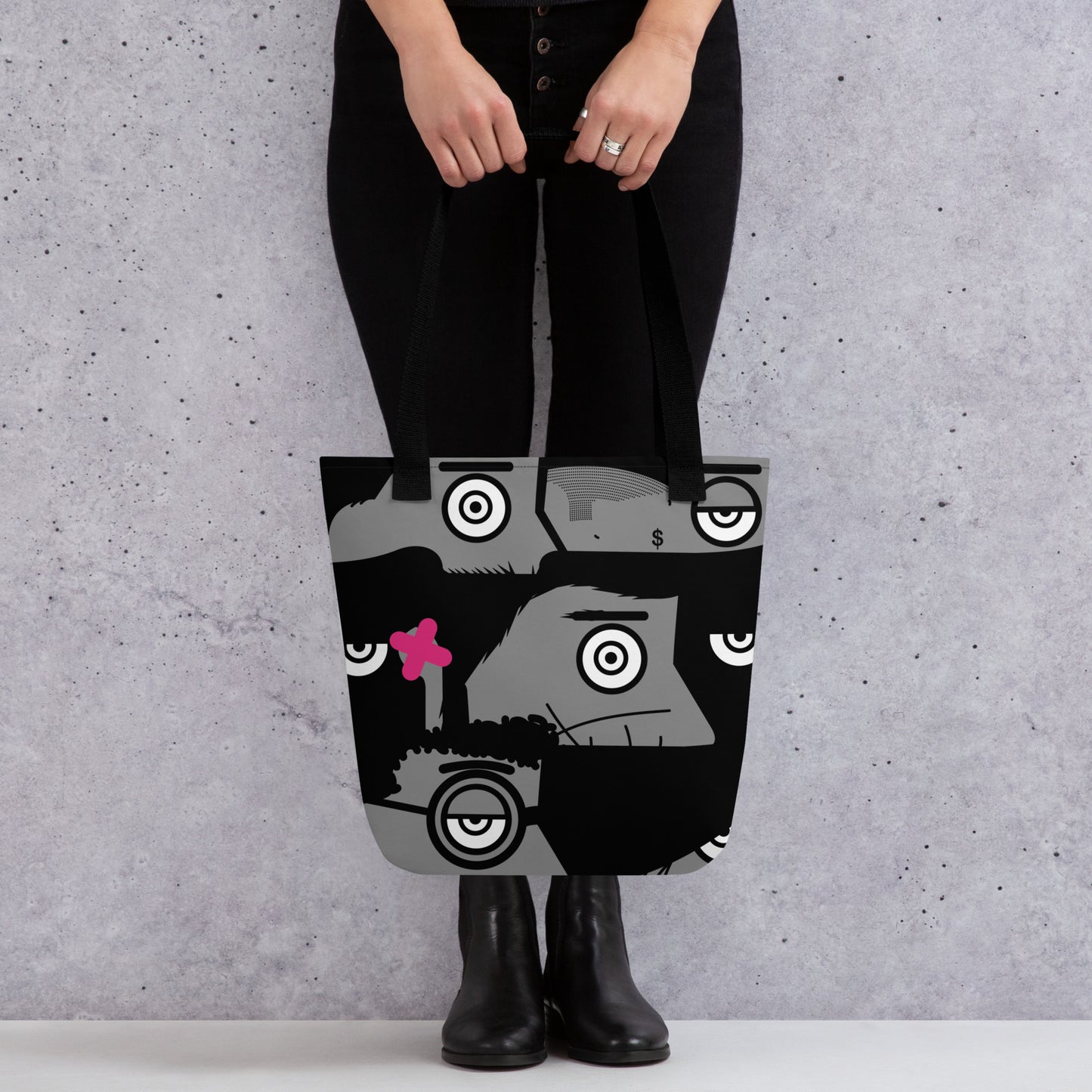 "I want to be an artist" (Hirst, Basquiat, Blek Le Rat, Van Gogh, Banksy, Warhol, Haring - portraits) Black and magenta