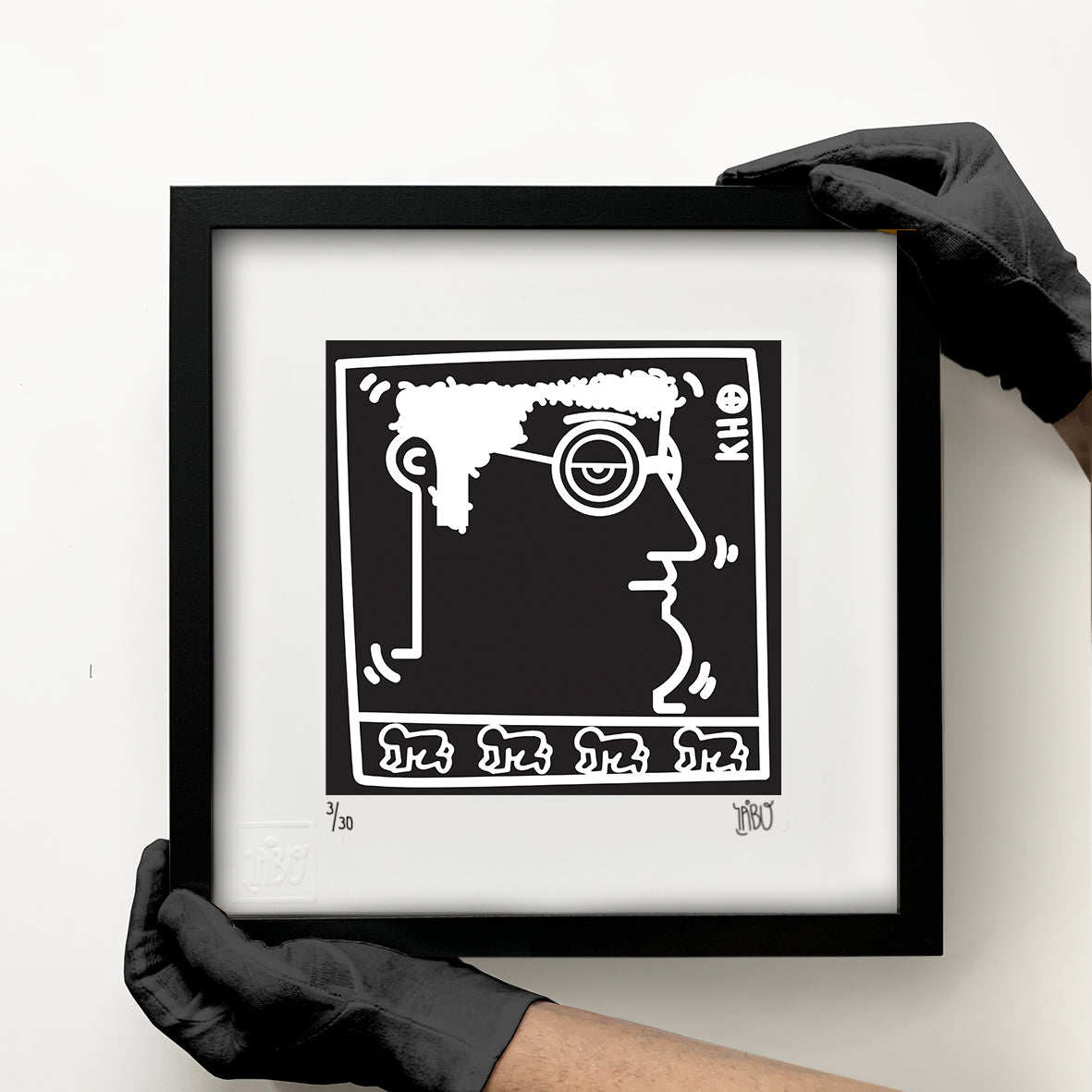 Radiant baby (K. Haring - tribute) Black and white version