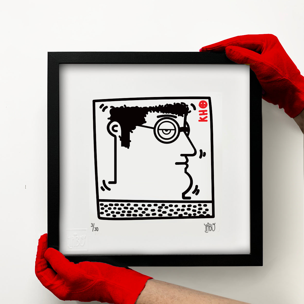 Untitled (K. Haring - Portrait) Black and white version