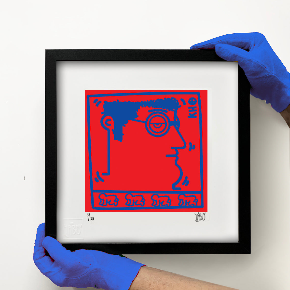 Radiant Baby (K. Haring - Portrait) Red and blue