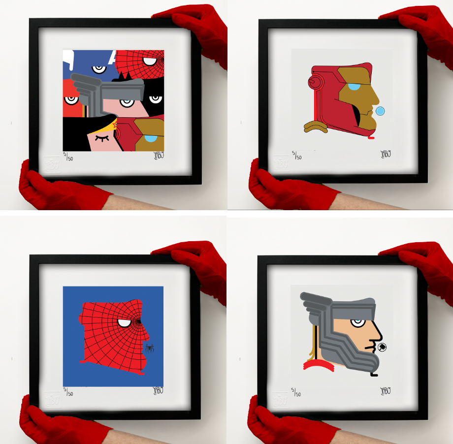 We are all Superheroes series composition of 4 pieces