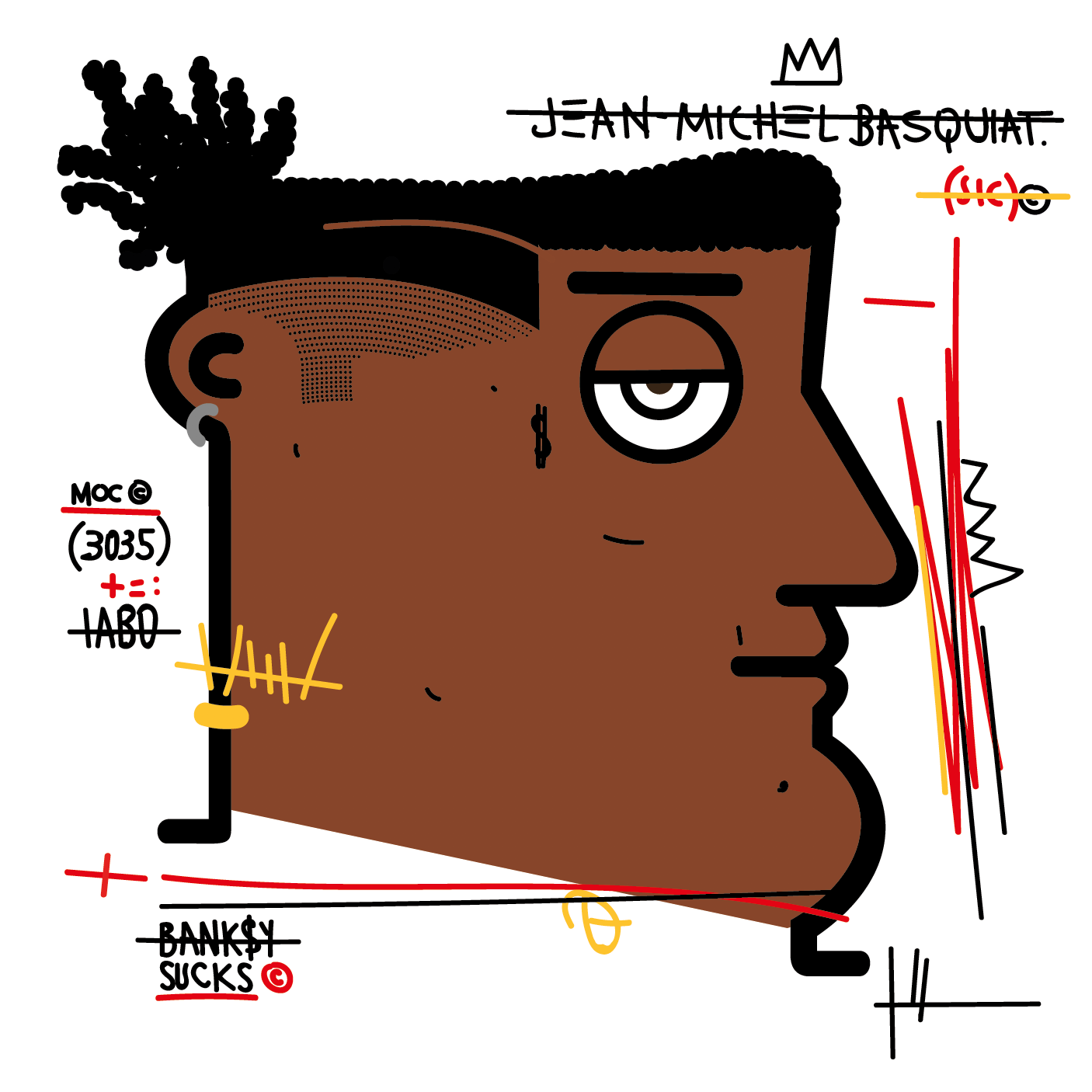 Banksy Sucks (Jean Michel Basquiat - Portrait)