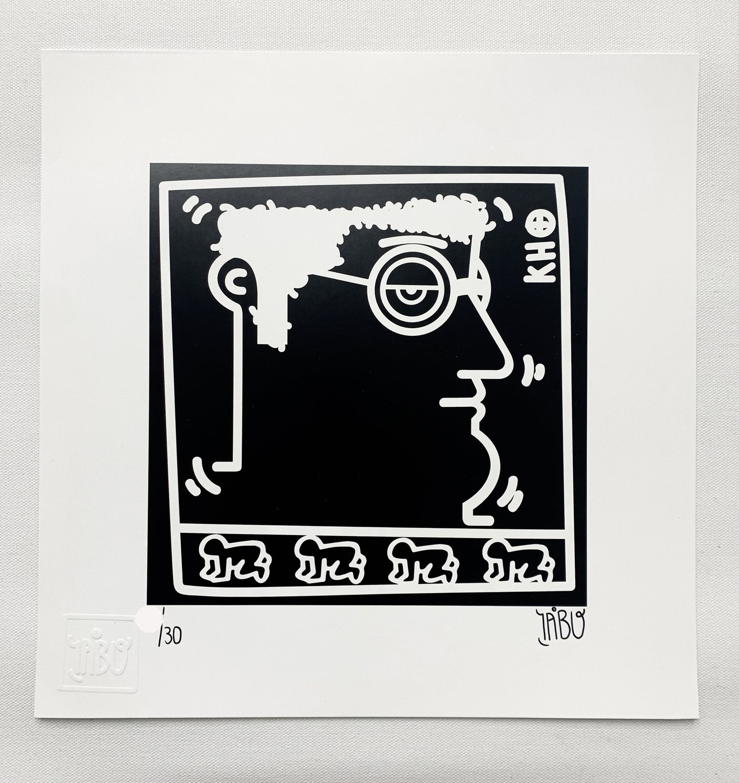 Radiant baby (K. Haring - tribute) Black and white version
