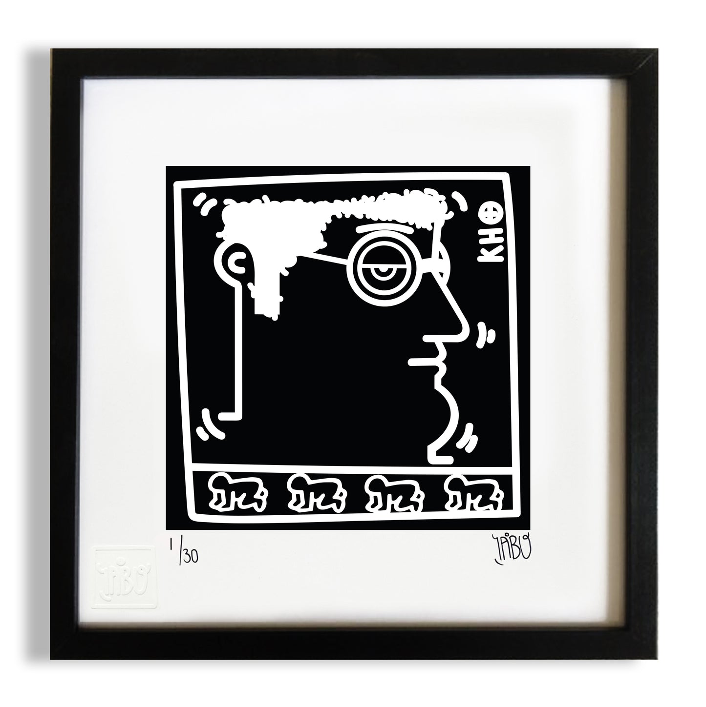 Radiant baby (K. Haring - tribute) Black and white version