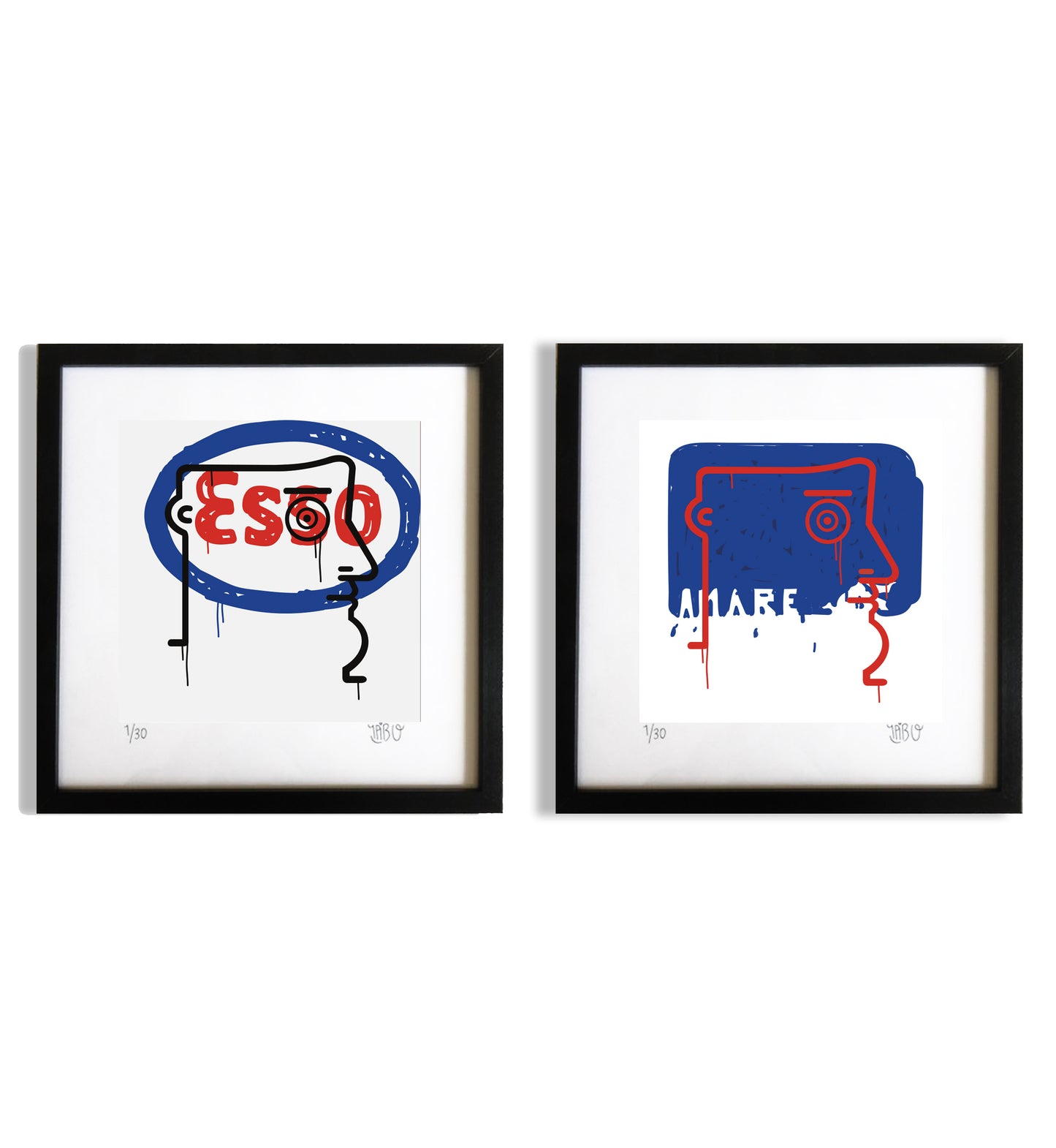 "Love, Bitter, Loving" diptych (Tribute to Schifano)