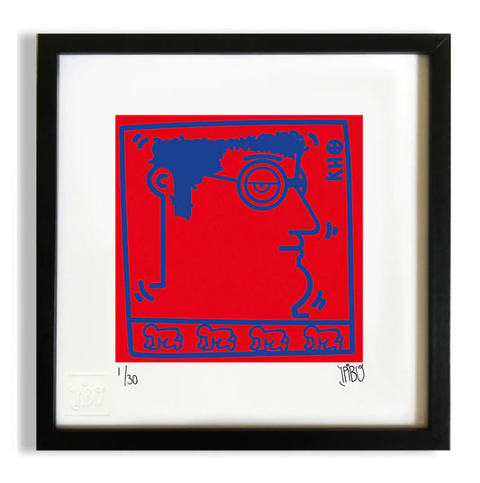 Radiant Baby (K. Haring - Portrait) Red and blue