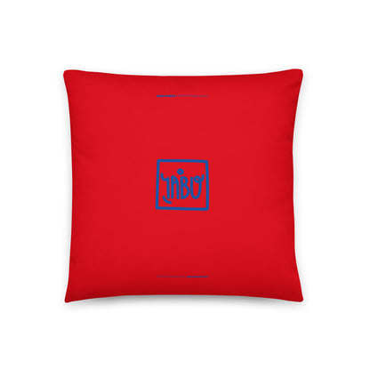 "Untitled" (K. Haring - portrait) red and blue soft pillow