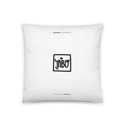 "Untitled" (K. Haring - portrait) White and Black soft pillow