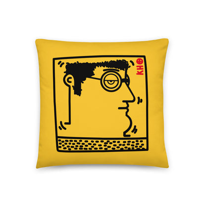 "Untitled" (K. Haring - portrait) Black and whites oft pillow