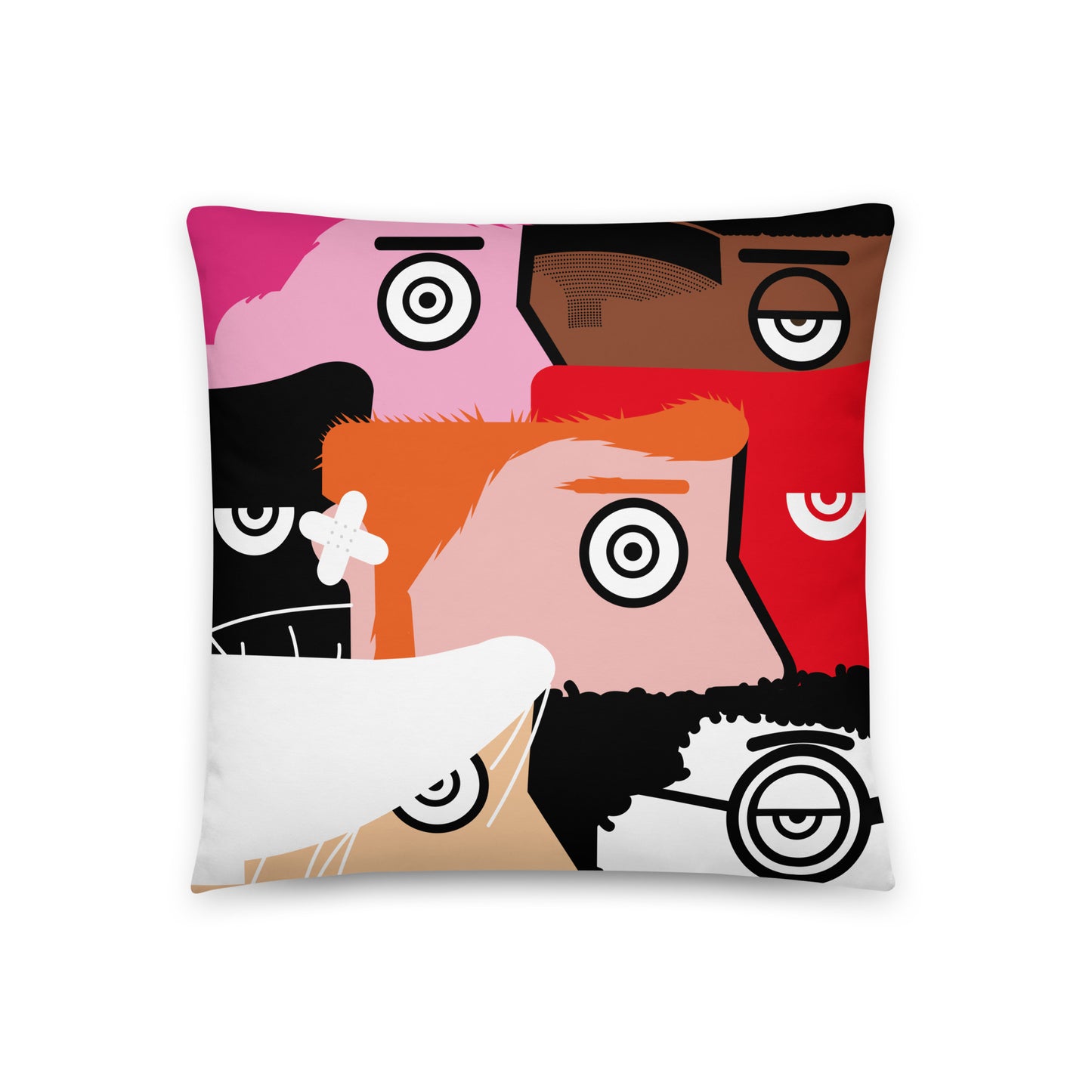 "I want to be an artist" (Hirst, Basquiat, Blek Le Rat, Van Gogh, Banksy, Warhol, Haring - portraits) - Soft Pillow