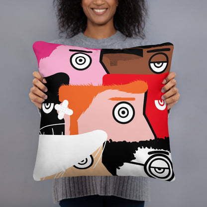 "I want to be an artist" (Hirst, Basquiat, Blek Le Rat, Van Gogh, Banksy, Warhol, Haring - portraits) - Soft Pillow