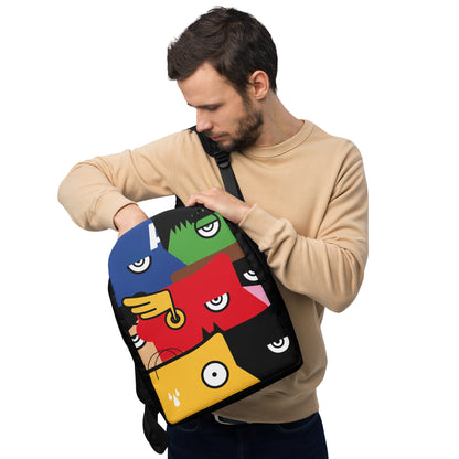 "Siamo tutti Supereroi" (Captain America, Spiderman, Flash, Thor, Batman, Wonder Woman, Iron man) black version - zaino backpack