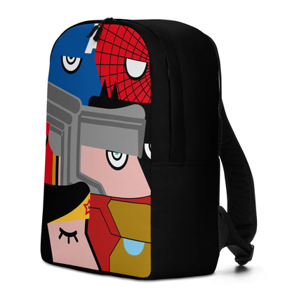 "Siamo tutti Supereroi" (Captain America, Spiderman, Flash, Thor, Batman, Wonder Woman, Iron man) black version  Zaino Backpack