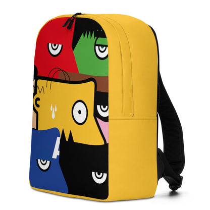 "Nous sommes tous des super-héros" (Homer Simpson, Batman & Robin, Hulk, Captain America, Flash, Superman) yellow version Zaino Backpack