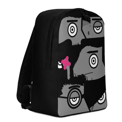 "I want to be an artist" (Hirst, Basquiat, Blek Le Rat, Van Gogh, Banksy, Warhol, Haring - portraits) Black version zaino backpack