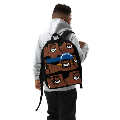 "He got game" (Spike Lee, Basquiat, Tyson, Obama, Ali, Luther King, Denzel Washington) - Black version Zaino Backpack