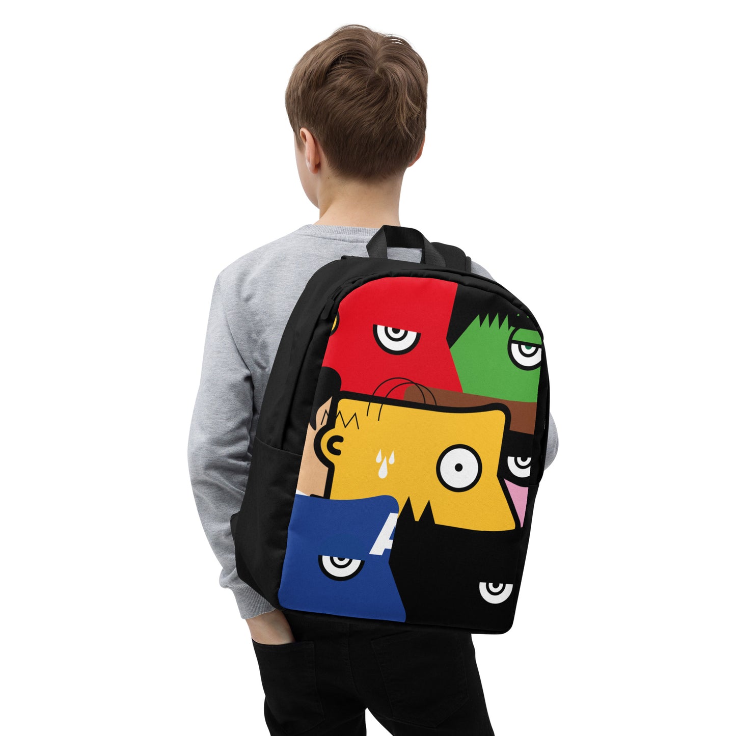 "Nous sommes tous des super-héros" (Homer Simpson, Batman & Robin, Hulk, Captain America, Flash, Superman) Black version Zaino backpack