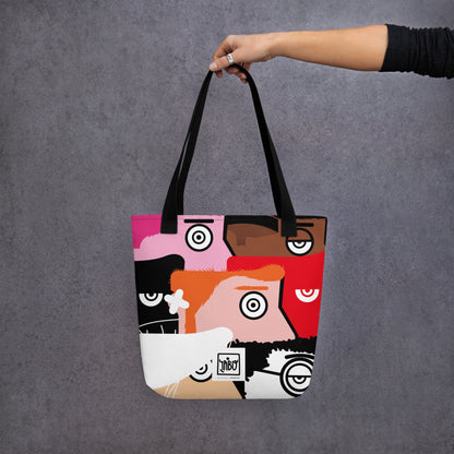 "I Want to be an artist" (Hirst, Basquiat, Blek Le Rat, Van Gogh, Banksy, Warhol, Haring - portraits) Tote bag