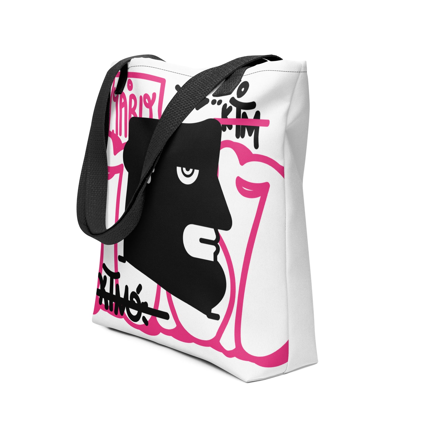 "Graffiti is not street art" (IABO self-portrait) magenta - Tote bag