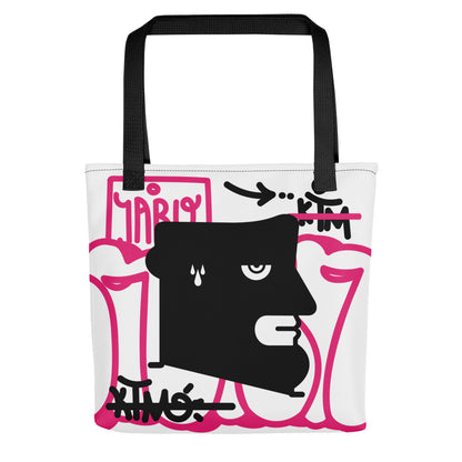 "Graffiti is not street art" (IABO self-portrait) magenta - Tote bag