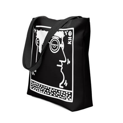 "Untitled" (Haring-portrait) black and white - tote bag