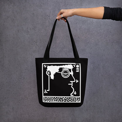 "Untitled" (Haring-portrait) black and white - tote bag