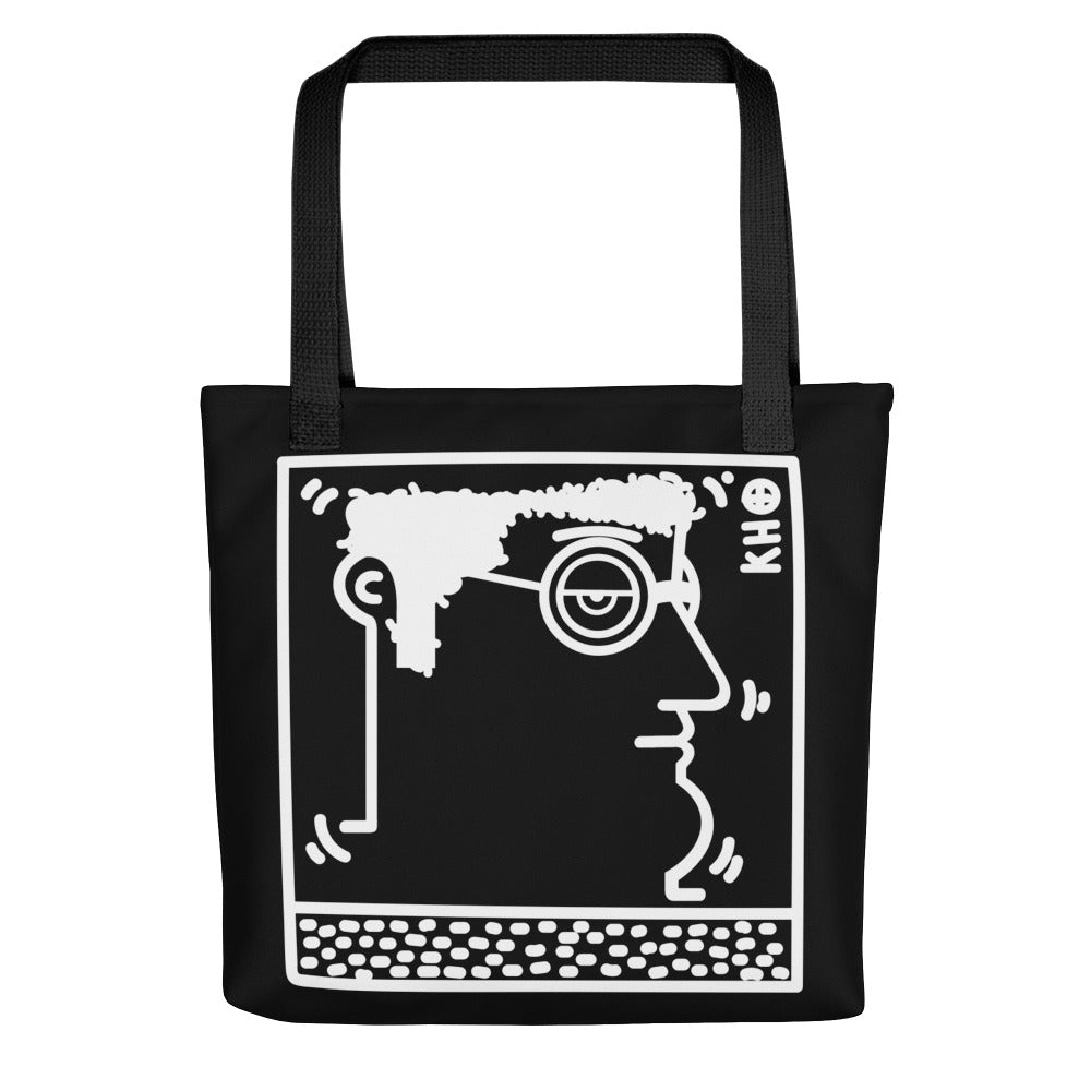 "Untitled" (Haring-portrait) black and white - tote bag