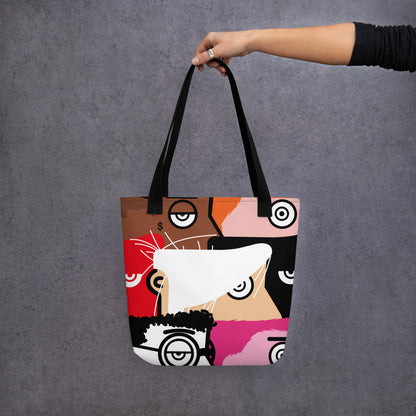 "I want to be an artist" new version (Hirst, Basquiat, Blek Le Rat, Van Gogh, Banksy, Warhol, Haring - portraits) Tote bag