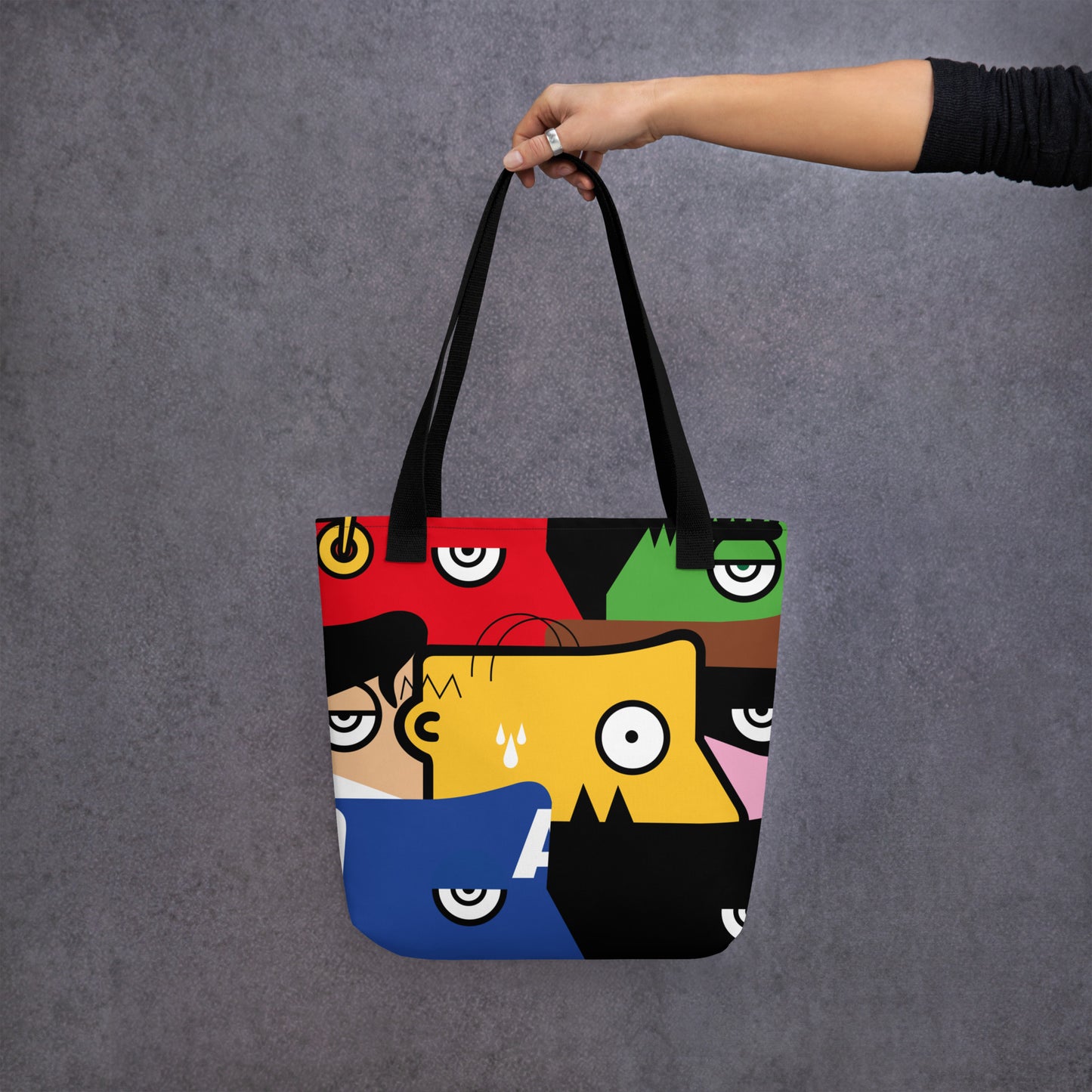 "Nous sommes tous des super-héros" (Homer Simpson, Batman & Robin, Hulk, Captain America, Flash, Superman) - Tote bag