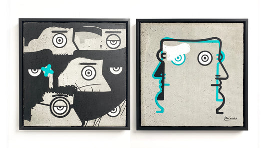 I want to be an artist + Iablo Picasso composition 2 pieces cyan version