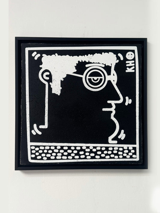 Untitled - K. Haring - Portrait (black and white version)