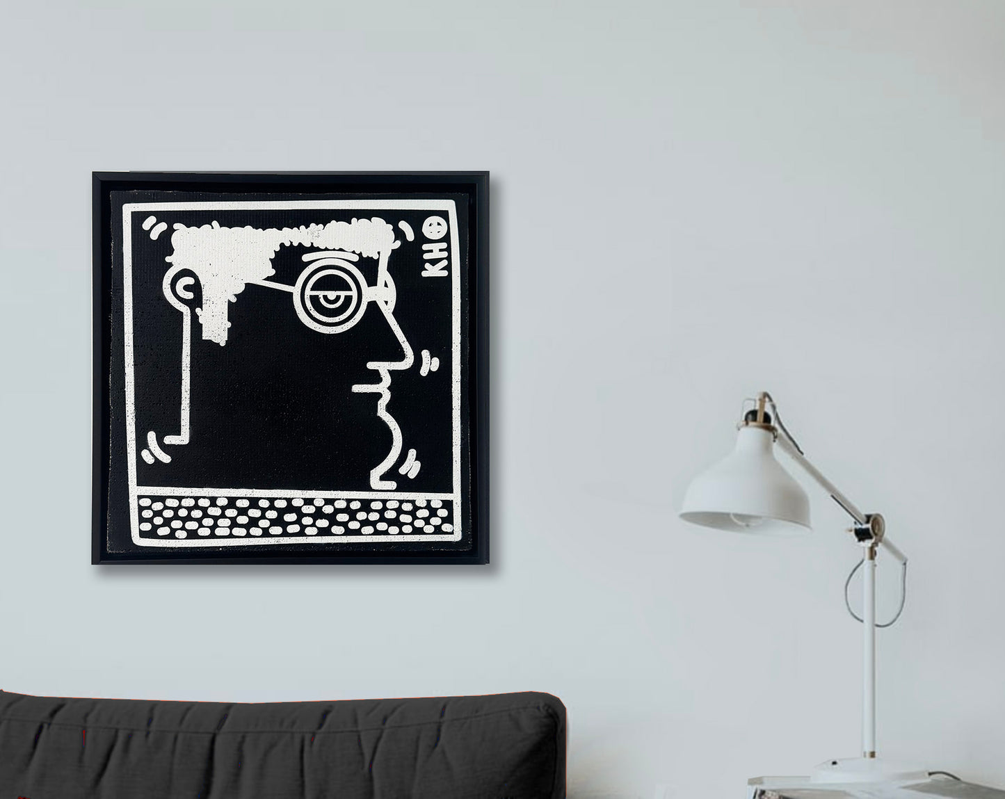 Untitled - K. Haring - Portrait (black and white version)
