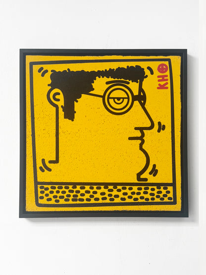 Untitled K. Haring- Portrait (yellow version)