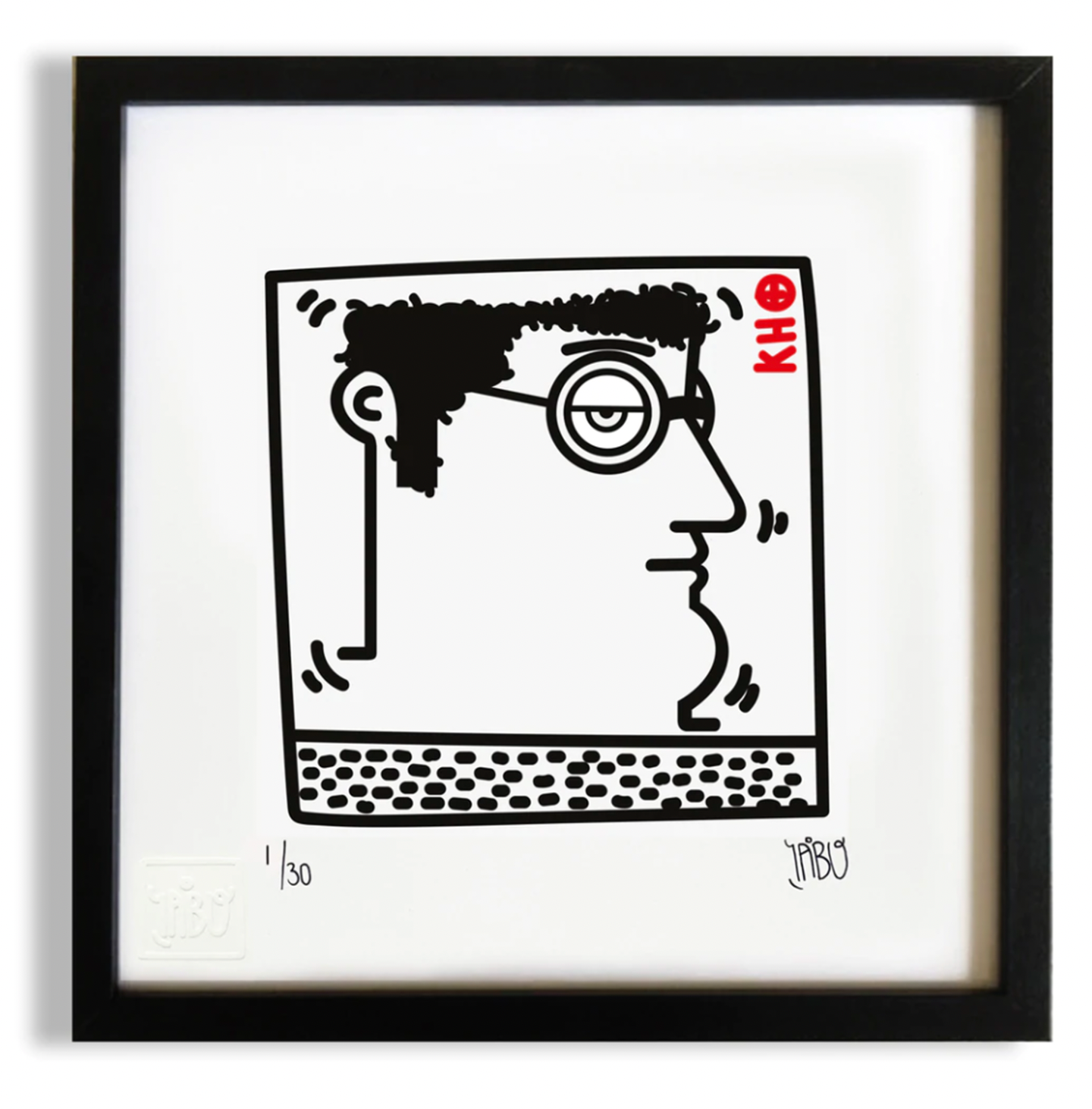 Untitled (K. Haring - Portrait) Black and white version