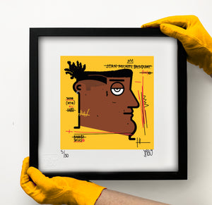 Banksy Sucks (Jean Michel Basquiat - Portrait) Yellow version